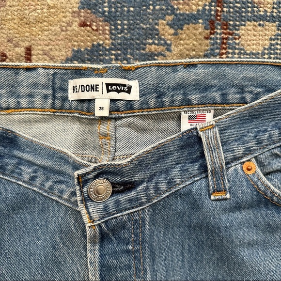 Re/Done Reconstructed Straight Leg Jeans 28 - Picture 6 of 6